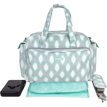 iPack Baby Deluxe Diaper Duffel Diaper Bag Set, Grey/Teal - Walmart.com