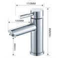 thumbnail image 4 of Grifo de baño, grifo de lavabo moderno de alta calidad con diseño de metal de primera calidad y grifo ajustable para lavabo de agua fría y caliente para lavabo de baño, 4 of 5