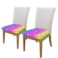 thumbnail image 2 of Gaeub Rainbow Scales2 Square Chair Seat Covers, Stretch Fitted Printed Chair Seat Cushion Cover for Kitchen, Office - One Size, 2 of 9