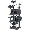 thumbnail image 1 of Yaheetech 67" H Multi Level Cat Tree with 2 Cat Condos and 1 Hammock, Dark Gray, 1 of 7