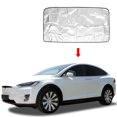 thumbnail image 4 of Unique Bargains Foldable Black Silver Tone Front Window Sunroof Coated Cloth for Tesla Model X, 4 of 9