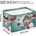 thumbnail image 3 of GZHJMY 3D Happy Snowman Party Storage Bin for Toy Storage Basket Dirty Clothes Sundries Office Home Closet Shelf Cube Box Waterproof Laundry Basket Collapsible Organizer, 3 of 7
