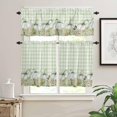 thumbnail image 3 of Fall White Green Pumpkin Kitchen Curtains and Valances Set, Rod Pocket Curtains Tier Farmhouse Window Curtains 36 Inch Length, Thanksgiving Flower Lattice 3 Piece Kitchen Curtains Set, 3 of 6