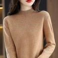 thumbnail image 5 of Suéter de cachemira 100 % lana para mujer, suéter de punto, jersey de cuello alto de manga larga, ropa de otoño e invierno, jersey cálido, 5 of 5