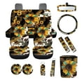thumbnail image 2 of XYZCANDO Leopard Sunflower Print Car Seat Cover Keychain Lipstick Cover Center Mirror Cover Car Trash Can Coasters Steering Wheel Cover Seat Belt Cover Universal Car Accessories Decoration, 2 of 5
