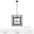 thumbnail image 7 of Hunter - Doherty 4-light Natural Black Iron, Medium Size Chandelier, Dimmable, Casual Style, Square Shaped, for Bedrooms, Dining, Living Rooms - 19404, 7 of 7