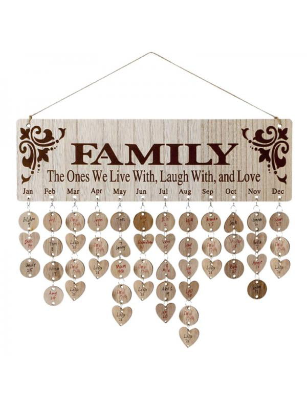 diy wooden birthday reminder board plaque sign hanging friend family calendar RA 