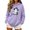 #133-Purple, variant on Craaazy Halloween Graphic Sweatshirts for Women Plus Size Regular Fit Solid Color Hood Neck Pullover Long Sleeve Tops Ghost Pumpkin Print Front Pocket Fall Winter Daily Casual Outfit