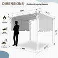 thumbnail image 2 of EAGLE PEAK 10 x 10 FT Outdoor Pergola with Retractable Shade Canopy, White Frame, Gray Top, 2 of 6