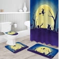 thumbnail image 3 of FMSHPON Halloween 4 Piece Bathroom Set Shower Curtain Bath Rug Contour Mat and Toilet Lid Cover, 3 of 8
