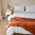 thumbnail image 5 of Simple&Opulence Burnt Orange Throw Blanket for Couch-Super Soft Fluffy Blankets for Women 50x70 Inches Cozy Lightweight Flannel Fleece Blanket for Home Decor（Six-Leaf Flower, Burnt Orange), 5 of 6