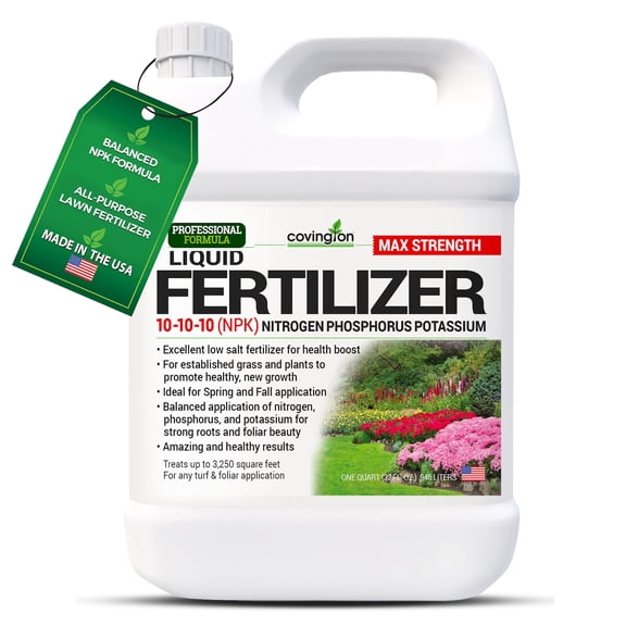 Covington Naturals Liquid Fertilizer for Lawns 10-10-10, All Purpose Plant Food 32 Ounces