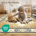 thumbnail image 4 of ODIKA 3'x5' Washable Area Rug Cow Spotted Southwestern Border Abstract Inspired Patchwork Bold for Hallway, Laundry Room, Non-Slip, Flatweave, Easy Care, 4 of 7