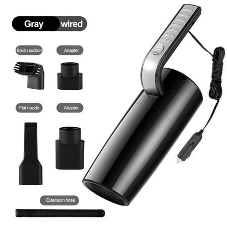 

Toyella Car Vacuum Cleaner 120W Strong Suction Wet And Dry Car Vacuum Cleaner Handheld High Power Silver