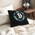 thumbnail image 6 of Velvet Decorative Throw Pillow Covers Set of 2, Soft Square Cushion Cover with Invisible Zipper Cryptocurrency Blockchain Bitcoin Printing, 16"x16", 6 of 7