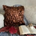 thumbnail image 4 of The HomeCentric Throw Pillow Cover, Dark Brown Pillow Covers, Solid Pillowcases, Throw Pillow Covers Pack of 2, 12x12 inch (30x30 cm) Satin Square Pillow Cases, Vintage Style Ruffles - Vintage Browns, 4 of 10
