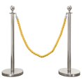 thumbnail image 1 of Mirror Crown Top Rope Stanchion in 3 pcs Set, VIP Crowd Control (60" Blue Braided), 1 of 4