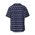 thumbnail image 4 of Goofa Purple and Blue Squares Printed Men's Casual Short-sleeved Shirt,Lightweight Breathable Button-down,Summer Casual men's top,Versatile Fashion shirt-XX-Large, 4 of 7