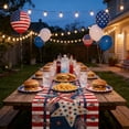 thumbnail image 5 of PEONAVET Patriotic Table Runner, 4th of July Stars and Stripes Table Runner, Americana Star Dining Table Decor for Indoor Outdoor Home Party Decor, 72 ×13 Inch, 5 of 6