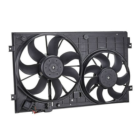 Volkswagen Jetta Radiator - TOPAZ 1K0121207BB9B9 Dual Radiator Cooling Fan Assembly for 2.5L Volkswagen Passat Jetta Golf