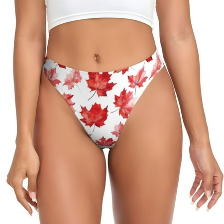 Sigee Realistic Maple Leaf for Women s G-String Sexy  Low Rise  Soft Lace Perfect for Special Occasions-X-Small