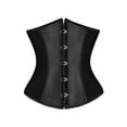 thumbnail image 4 of Fashion Satin Underbust Bustier Corset Black White Party Clubwear Night Lingerie Plus Size Waist Training Corsets Tops+G-String, 4 of 8