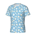 thumbnail image 5 of Vsdgher Blue Popcorn Print Men's Dry Fit Mesh Athletic Shirts Moisture Wicking Tennis T-Shirt Tops, 5 of 9