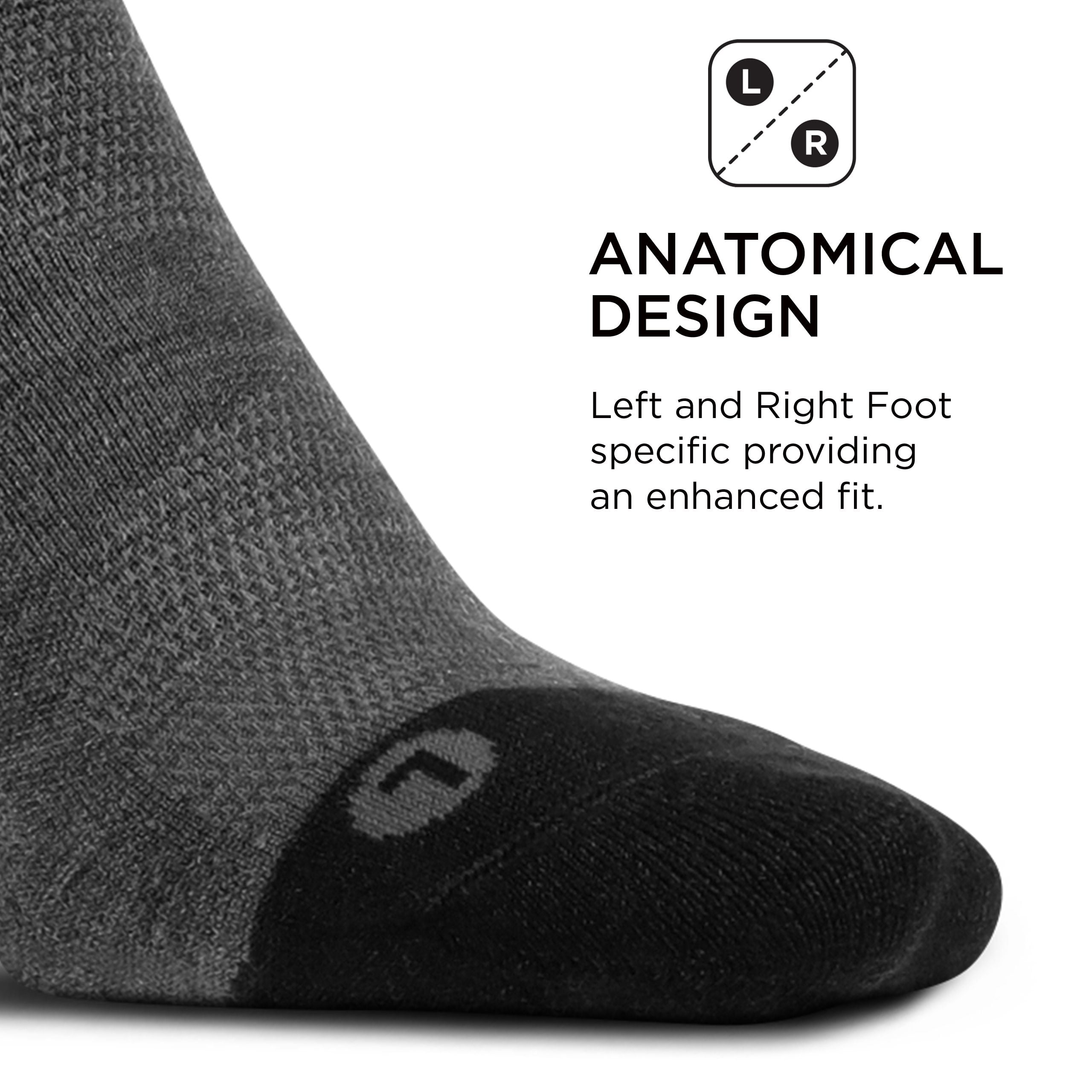 Feetures Merino 10 Ultra Light Cushion No Show Tab Ankle Socks - Wool Socks for Women & Men - Gray, XL (1 Pair)