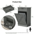 thumbnail image 3 of Eumyviv Tilt Out Trash Cabinet, 10 Gallon Gray Kitchen Bin Holder, Easy-Grip Handle 35° Tilt Door to Keep Kids & Pets Out, Modern Hide Garbage Can Storage for Kitchen Bathroom H0130, 3 of 6