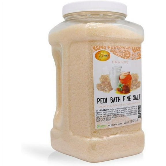 SPA REDI - Detox Foot Soak Pedicure and Bath Fine Salt, Milk and Honey, 128 Oz - Made with Dead Sea Salts, Argan Oil, Coconut Oil, and Essential Oil - Hydrates, Softens and Moisturizes
