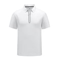 thumbnail image 3 of Plus Size Big & Tall Men's Summer Ice Silk Cooling Quick Dry Business Sports Lapel Half-Zip Short Sleeve Shirt Casual Button Down Tops Tees Breathable Moisture Wicking Golf, 3 of 9
