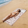 thumbnail image 5 of Lksixu 2 in 1 Convertible Beach Towel & Backpack, Vintage Turkish Microfiber Beach Towel with Inner Zip Pocket, Sand Free Quick Dry Bath Towel, Packable Beach Mat & Carry Bag for Pool Camping Travel, 5 of 7