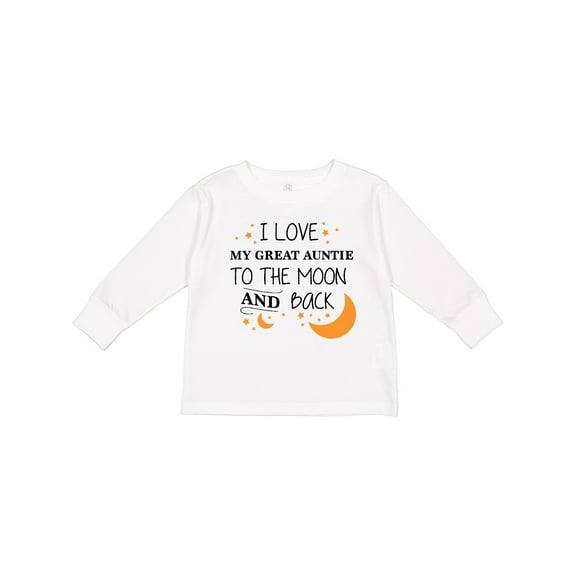 Inktastic I Love My Great Auntie To The Moon and Back Boys or Girls Long Sleeve Toddler T-Shirt