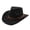 Black, variant on Western Suede Cowboy Cowgirl Hat for Women Men: Classic Wide Brim Fedora Hat for Western-themed Party Casual