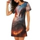 thumbnail image 2 of Disketp Fire Sky Dragon para Camisón Corto de Manga Corta para Mujeres, Camisón Cómodo con Escote Redondo, Bonito y Confortable, 2 of 6