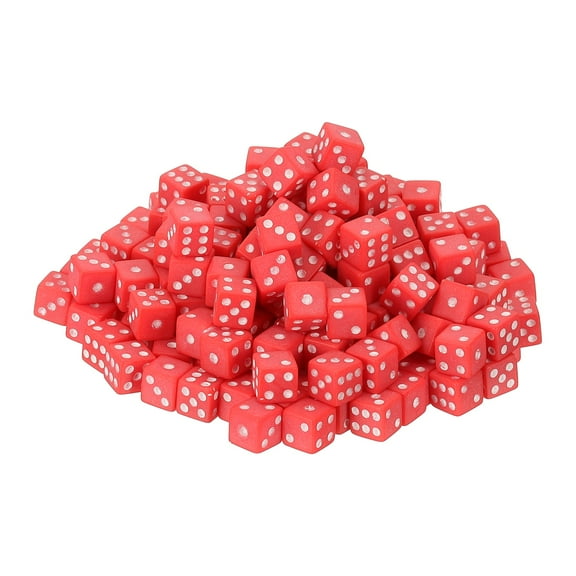 200Pack Mini Dice, 8mm/0.31" Acrylic Tiny Six Side Game Dot Square Dice Bulk for Table Board Game Party Activities, Red/White