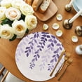 thumbnail image 2 of Purple Ombre Botanical Round 13 Inch Placemats Set of 6, Watercolor Pastoral Leaf Farmhouse HeatResistant Non Slip Place Mats for Dining Table, Wipeable Braided Kitchen Table Mats for Housewarming, 2 of 9