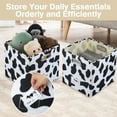 thumbnail image 2 of 4 PCS Cow Print Storage Cubes,11 x 11 x 11 Inches Storage Basket Cow Storage Box with Handles Washable Foldable Cotton Linen Fabric Storage Bins for Desktop Closet Shelf Organizer Containers, 2 of 6