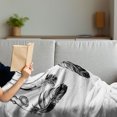 thumbnail image 3 of Tribal Soft Flannel Fleece Throw Blanket, Tribal Feathers for Wisdom and Strength, Cozy Plush for Indoor and Outdoor Use, 60" x 80", White and Black, by Ambesonne, 3 of 5