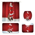 thumbnail image 2 of XGFHYJEH Christmas Decorations Indoor, Christmas Indoor Decor, Bathroom Rugs Sets 4 Piece, 4pcs Christmas Bathroom Pedestal Rug Lid Toilet Cover Bath Mat Shower Curtain, 2 of 6