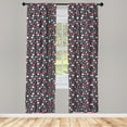 thumbnail image 3 of Ambesonne Grunge Curtains, Brushed Floral Design, Pair of 28"x95", Dark Taupe Sea Green, 3 of 5
