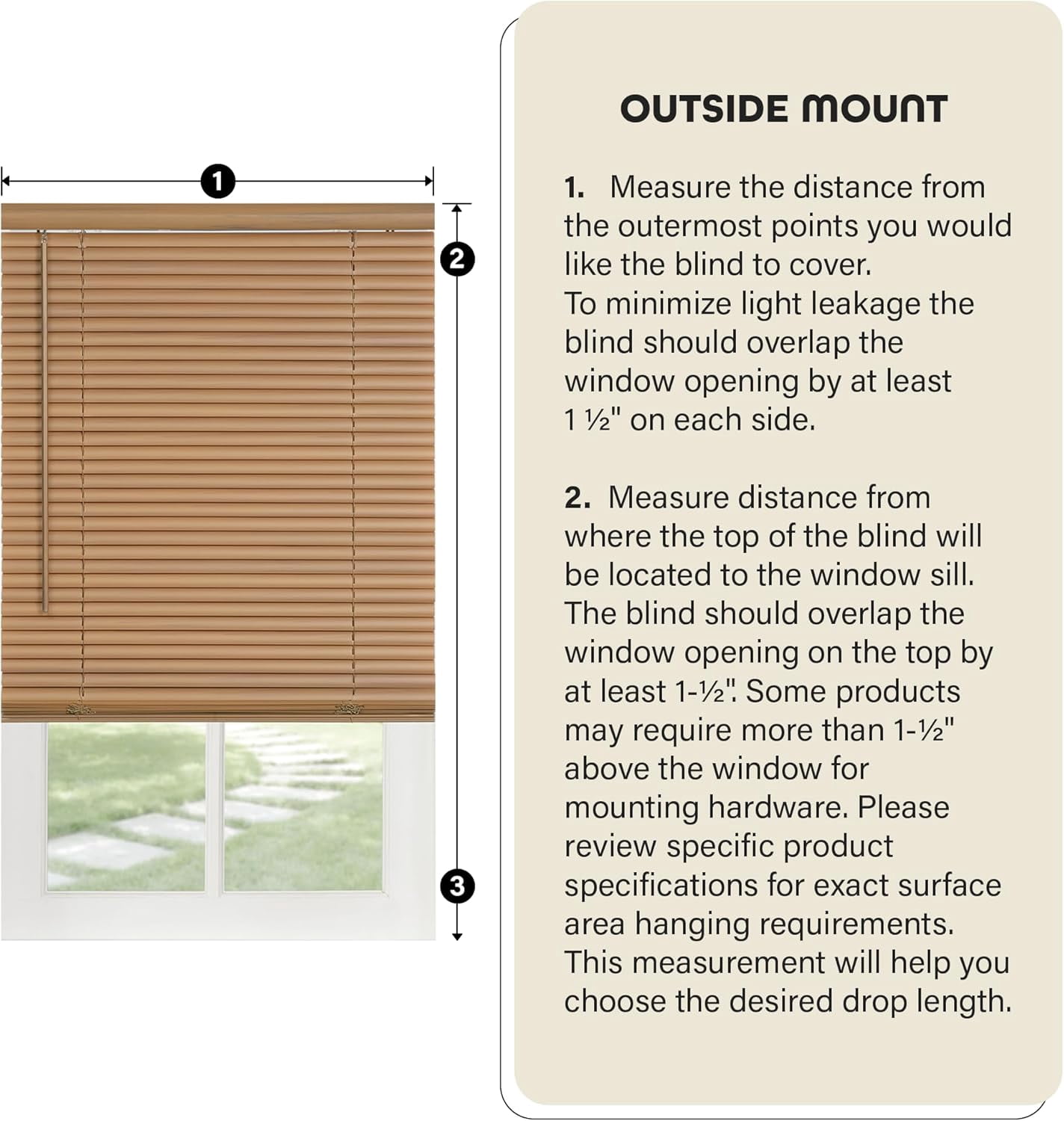 LOTUS & WINDOWARE Cordless Mini Blind, 1" Vinyl Slats, 35" Wide x 64" Long - White, Window Blinds for Home and Office, Interior Door Blinds - Light Filtering