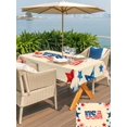 thumbnail image 5 of Outdoor Tablecloth with Umbrella Hole for Patio/Picnic/Party/Camping, American Map Waterproof Table Cloth Rectangle Table Cover Washable, Patriotic Freedom US Independence Tan (52"x 70"), 5 of 9