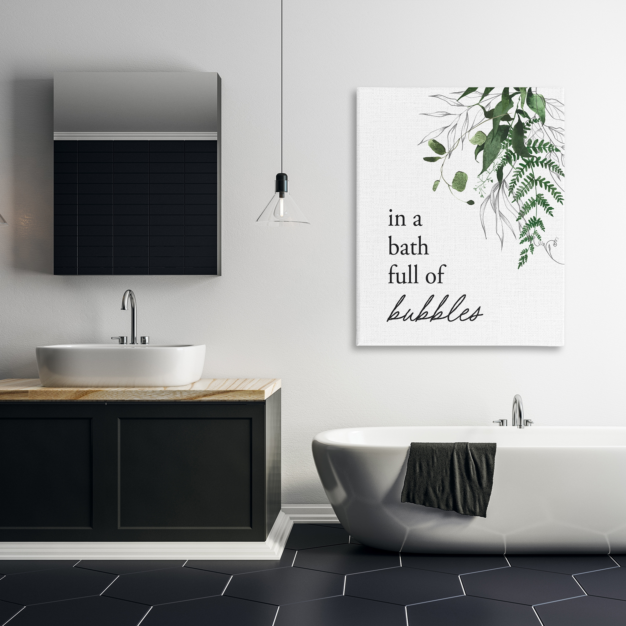 Forest Foliage Bubble Bath Canvas Wall Art, design by Lettered and Lined