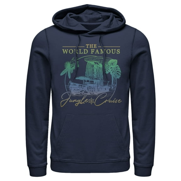 Men's Jungle Cruise The World Famous La Quila Ombre  Pull Over Hoodie Navy Blue Small