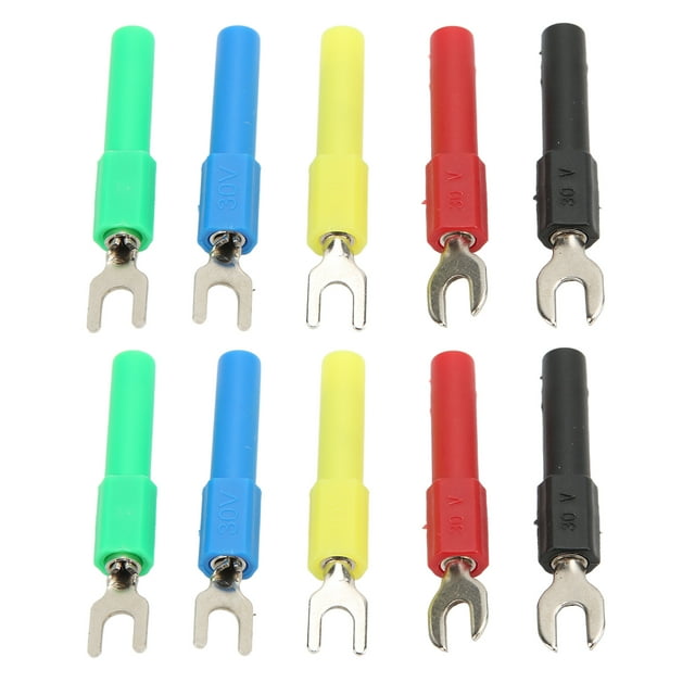 U Type Spade Plug, 10PCS Fork Spade Wire Connector for Multimeters Electronic Applications