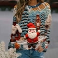 thumbnail image 1 of Prix Réduit! Aqestyerly Femmes Manches Longues Top de Noël Pull de Mode Femmes Col Rond Manches Longues Imprimé de Noël Chemisiers Sweat-Shirt Tops, 1 of 5
