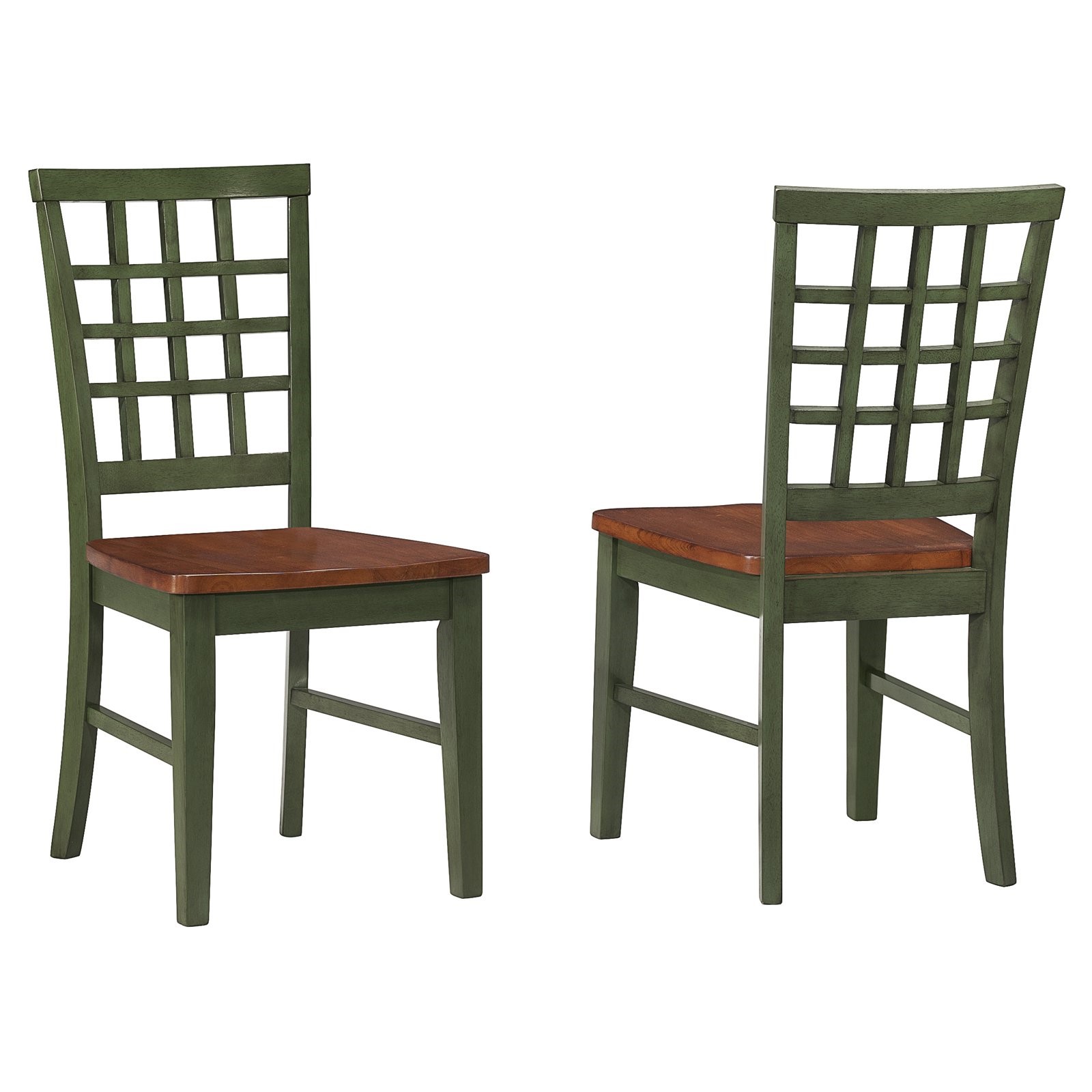 Imagio Home Arlington Lattice Back Dining Chairs, Set of 2, Green and