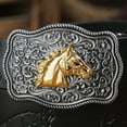 thumbnail image 4 of Wiywef Western Leather Buckle Belts Cowboy Horse Pattern Leather Buckle Belt Floral Engraved Buckle Belt for Men Women, 4 of 7
