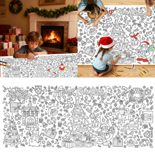 BotaniNest Coloring Poster 30 X 72 Inches Paper Coloring Tablecloth For Kids Large Coloring Activity Poster For Kids Home Party